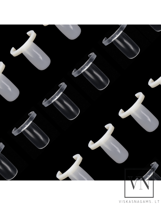 Pavyzdiniai tipsai lako buteliukams CLEAR, 50vnt. 1