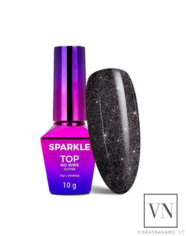 MOLLY NAILS SPARKLE TOP STAR viršutinis sluoksnis su holografiniu blizgučiu, 10g