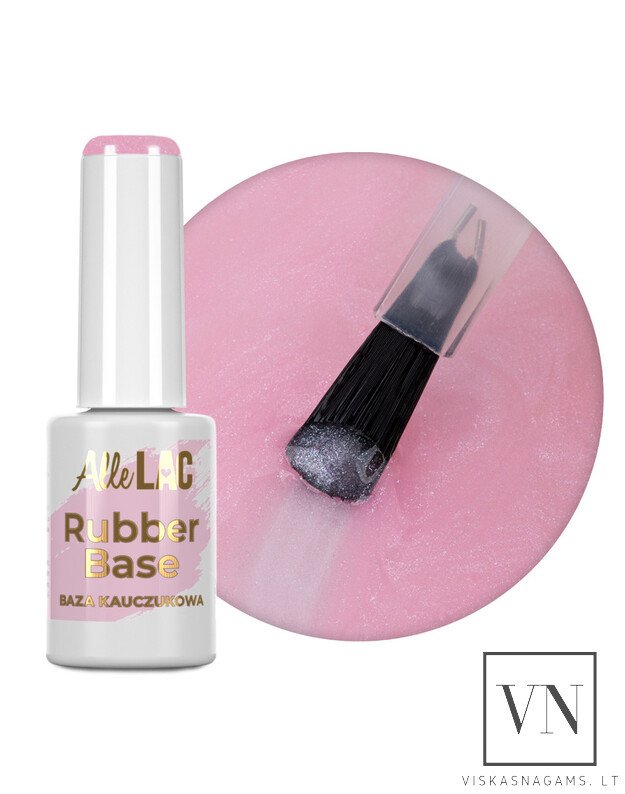 ALLELAC RUBBER BASE PINK BLING elastinga kaučiukinė bazė Nr.1, 7g