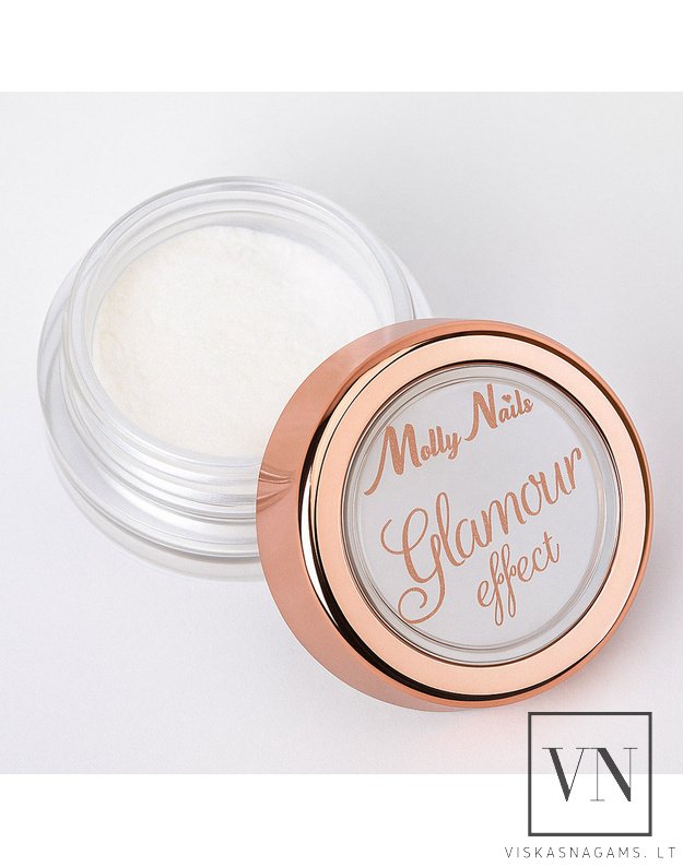 MOLLY GLAMOUR PURPLE 5 veidrodinė pudra, perlo efektas, 1g 1