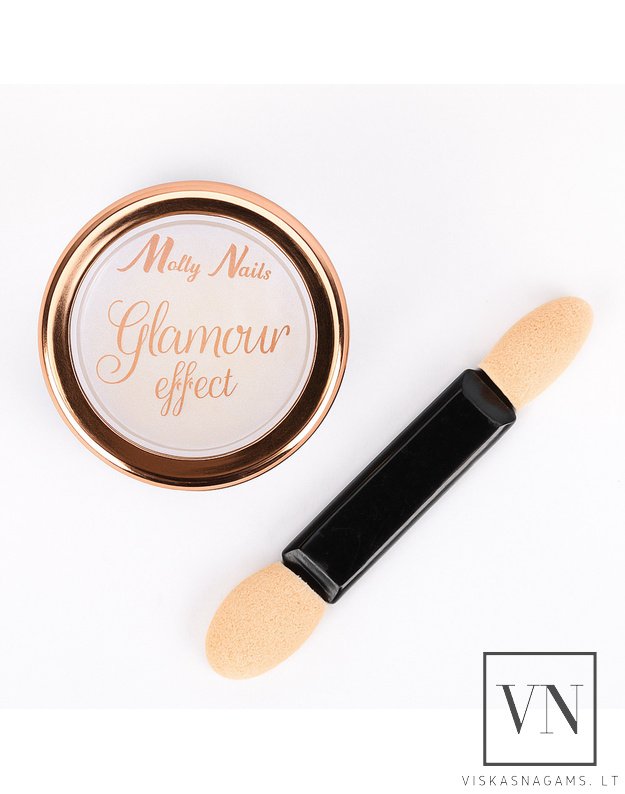 MOLLY GLAMOUR PURPLE 5 veidrodinė pudra, perlo efektas, 1g 4