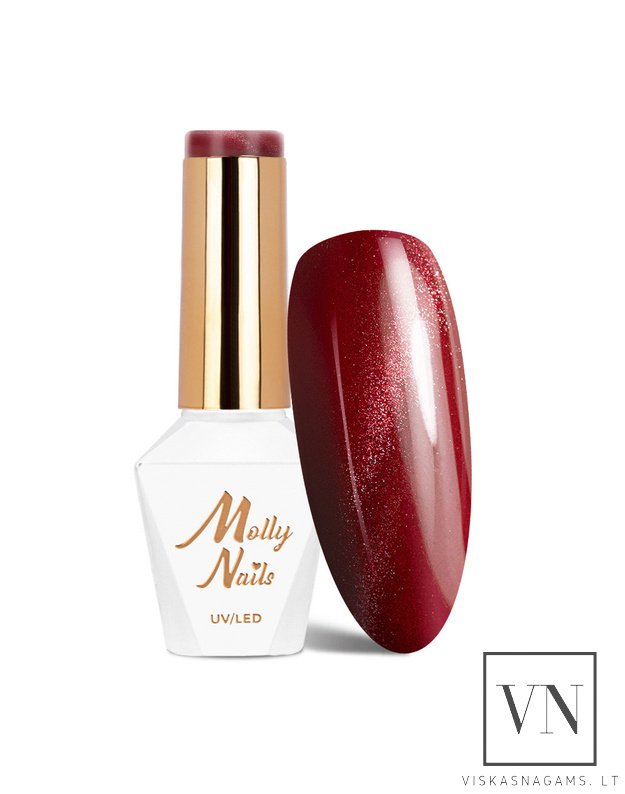MOLLY NAILS CAT EYE RED magnetinis gelinis lakas, Nr.231