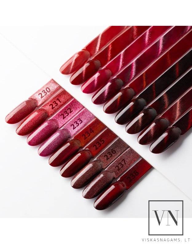 MOLLY NAILS CAT EYE RED magnetinis gelinis lakas, Nr.231 2