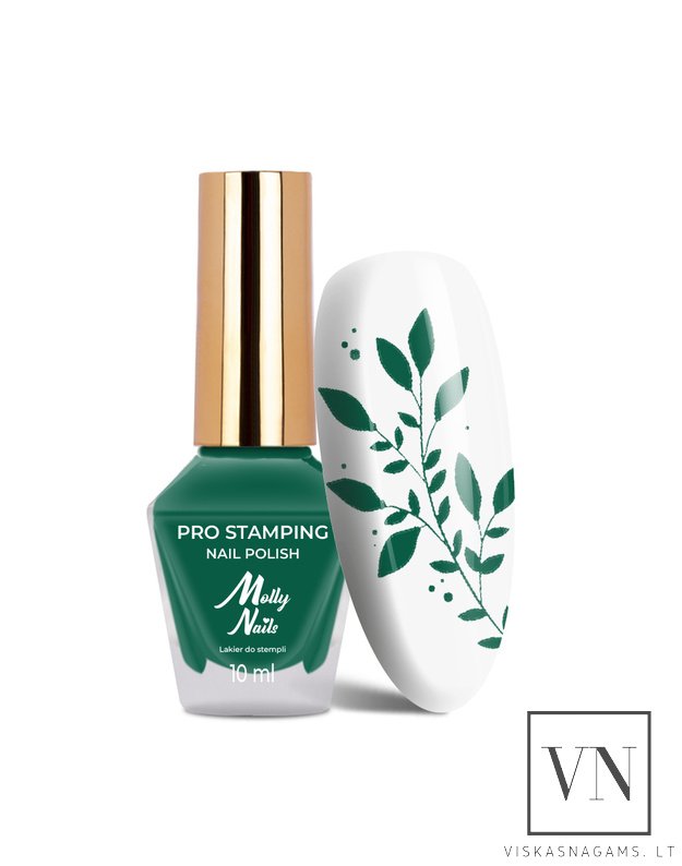 MOLLY NAILS nagų lakas štampavimui GREEN, Nr.12
