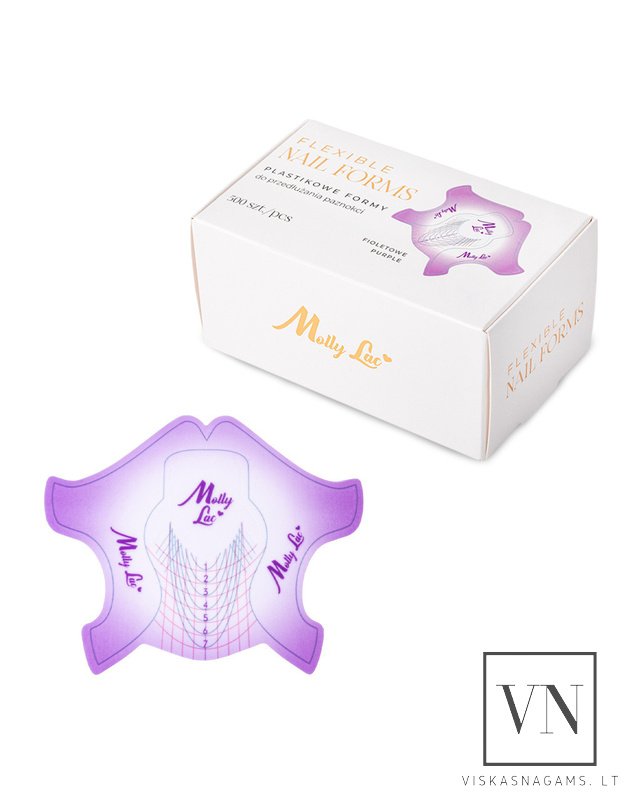 Formelės nagų priauginimui MOLLY FLEXIBLE PURPLE, 500vnt.