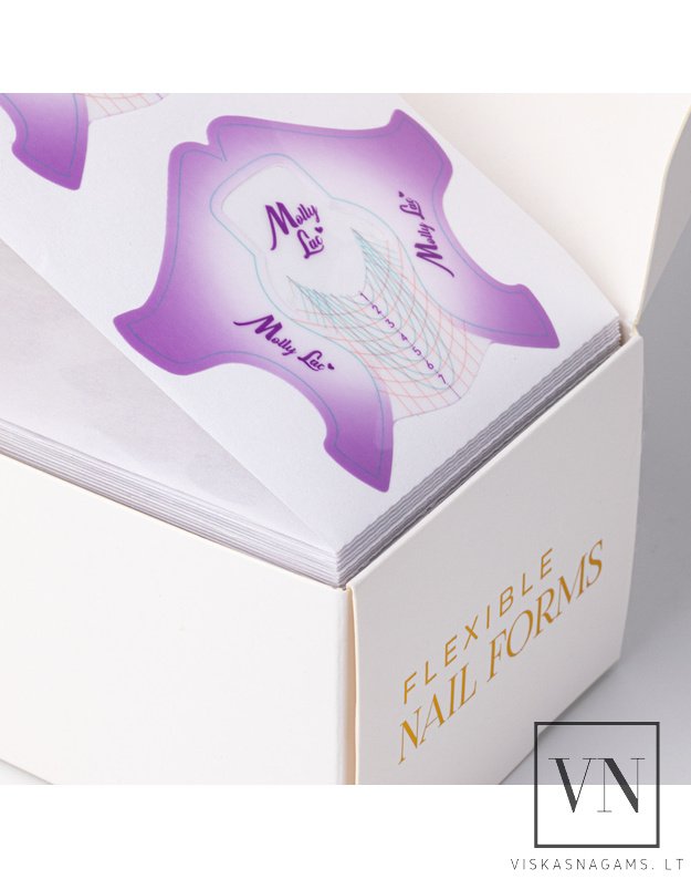 Formelės nagų priauginimui MOLLY FLEXIBLE PURPLE, 500vnt. 2