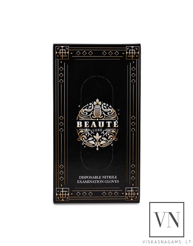 BEAUTE LUXE PEARL PINK vienkartinės, nitrilinės pirštinės, M, 50vnt.