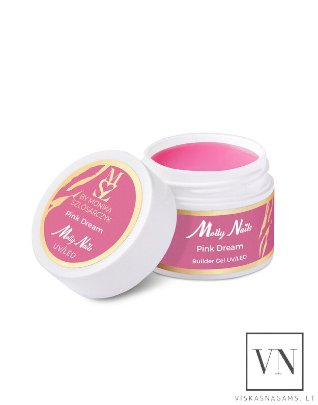 MOLLY NAILS BY MONIKA PINK DREAM savaime išsilyginantis gelis, 15g