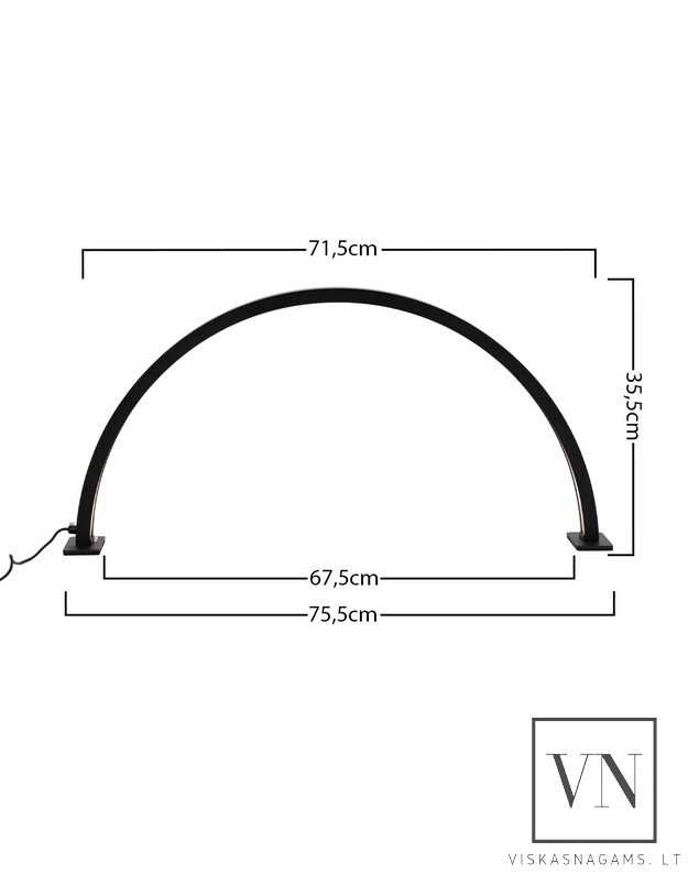 Stalinė lenkta pusmėnulio formos BLACK LED lempa manikiūrui 35W 3