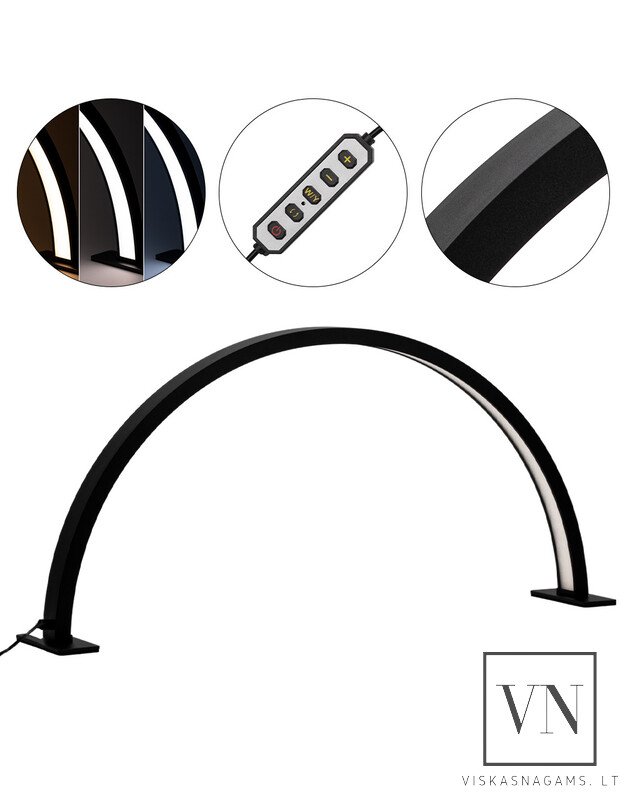 Stalinė lenkta pusmėnulio formos BLACK LED lempa manikiūrui 35W