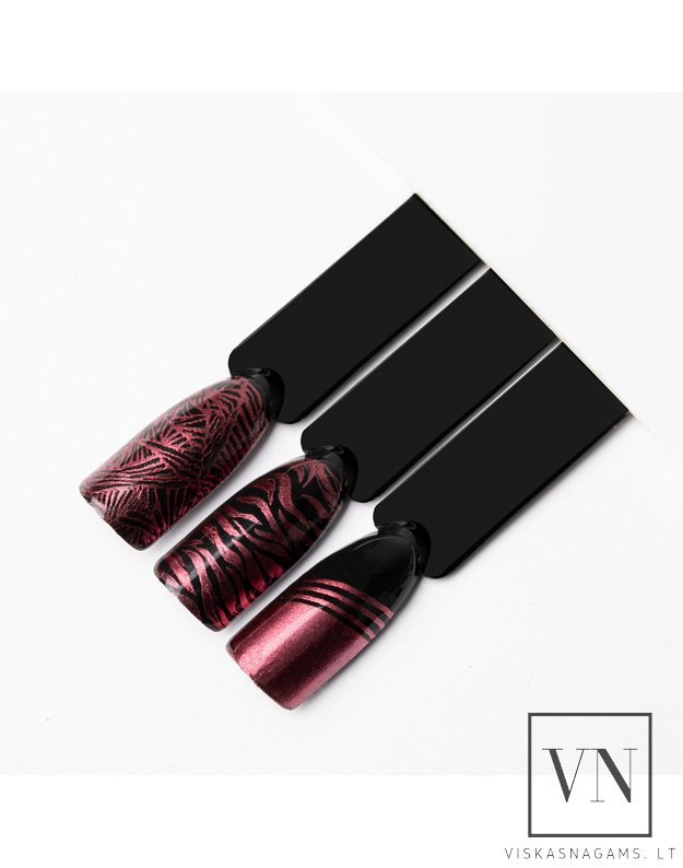 MOLLY NAILS nagų lakas štampavimui CHROME RED, Nr.10 2