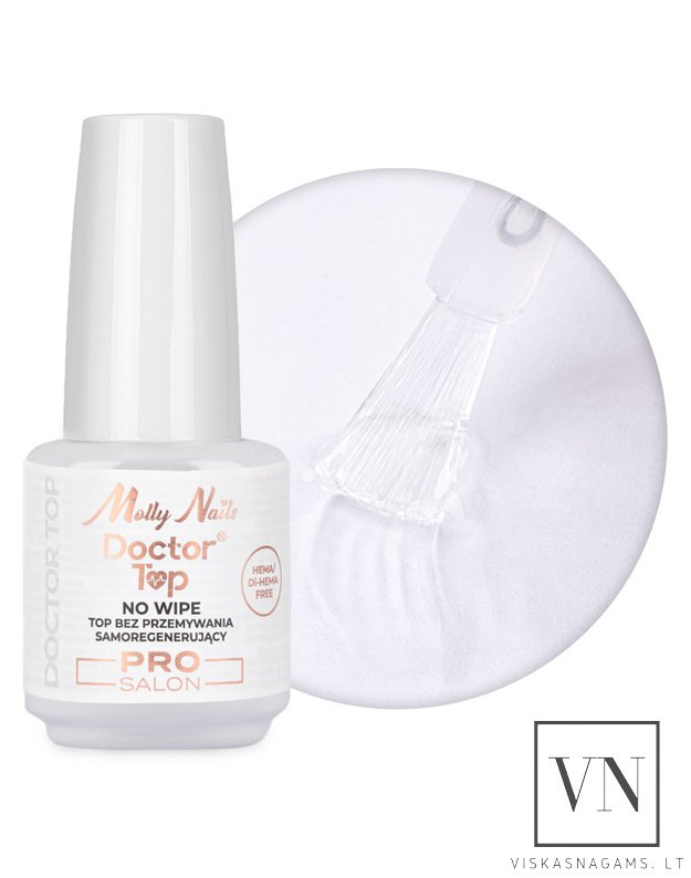 MOLLY NAILS DOCTOR TOP įbrėžimams atsparus, nelipnus viršutinis sluoksnis, 10g
