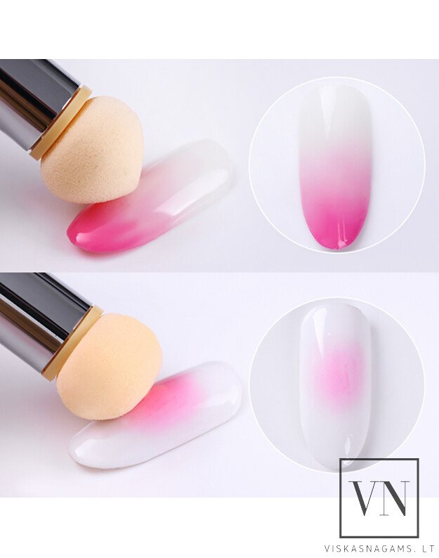 Teptukas su keičiamomis kempinėlėmis ir  štampuoklis OMBRE 2