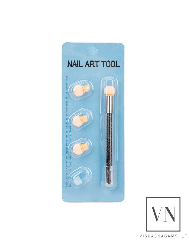 Teptukas su keičiamomis kempinėlėmis ir  štampuoklis OMBRE 3