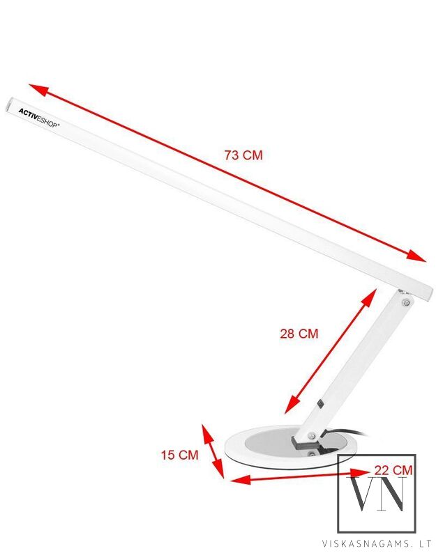 20W stalinė lempa SLIM, WHITE