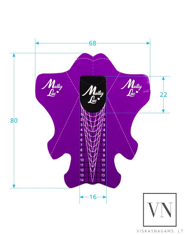 Formelės nagų priauginimui MOLLY STILETTO LONG, 500vnt.