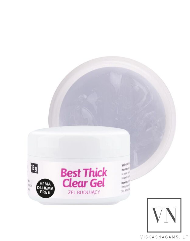 NTN BEST THICK CLEAR GEL trifazis UV/LED gelis, 15g