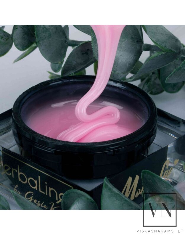 HERBALINE statybinis UV/LED gelis SUGAR PINK, 15ml