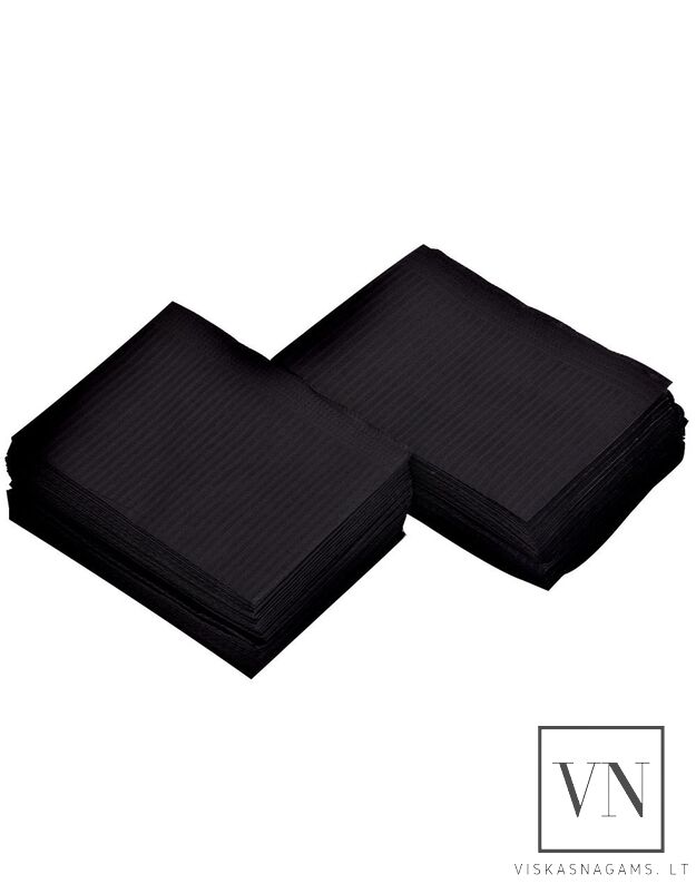 3-jų sluoksnių neperšlampančios servetėlės BLACK, 50vnt.