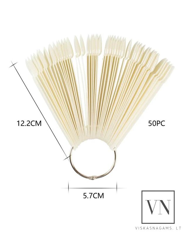 Ovalo formos skaidri tipsų vėduoklė, 50vnt. (12,5cm)